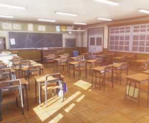 A classroom in Persona 4 Revival