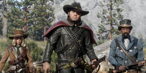A group of cowboys in Red Dead Online