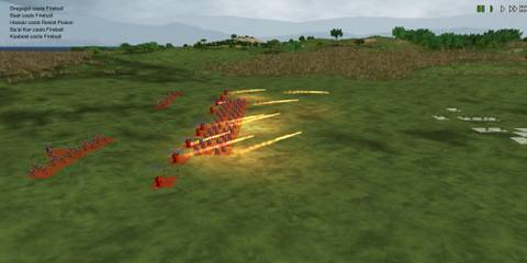 A group of mages casting fireballs in Dominions 5