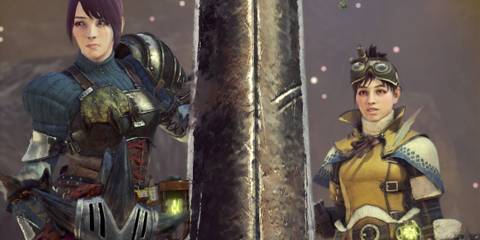 A scene featuring characters in Monster Hunter World