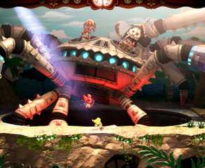 A scene featuring characters in Puppeteer