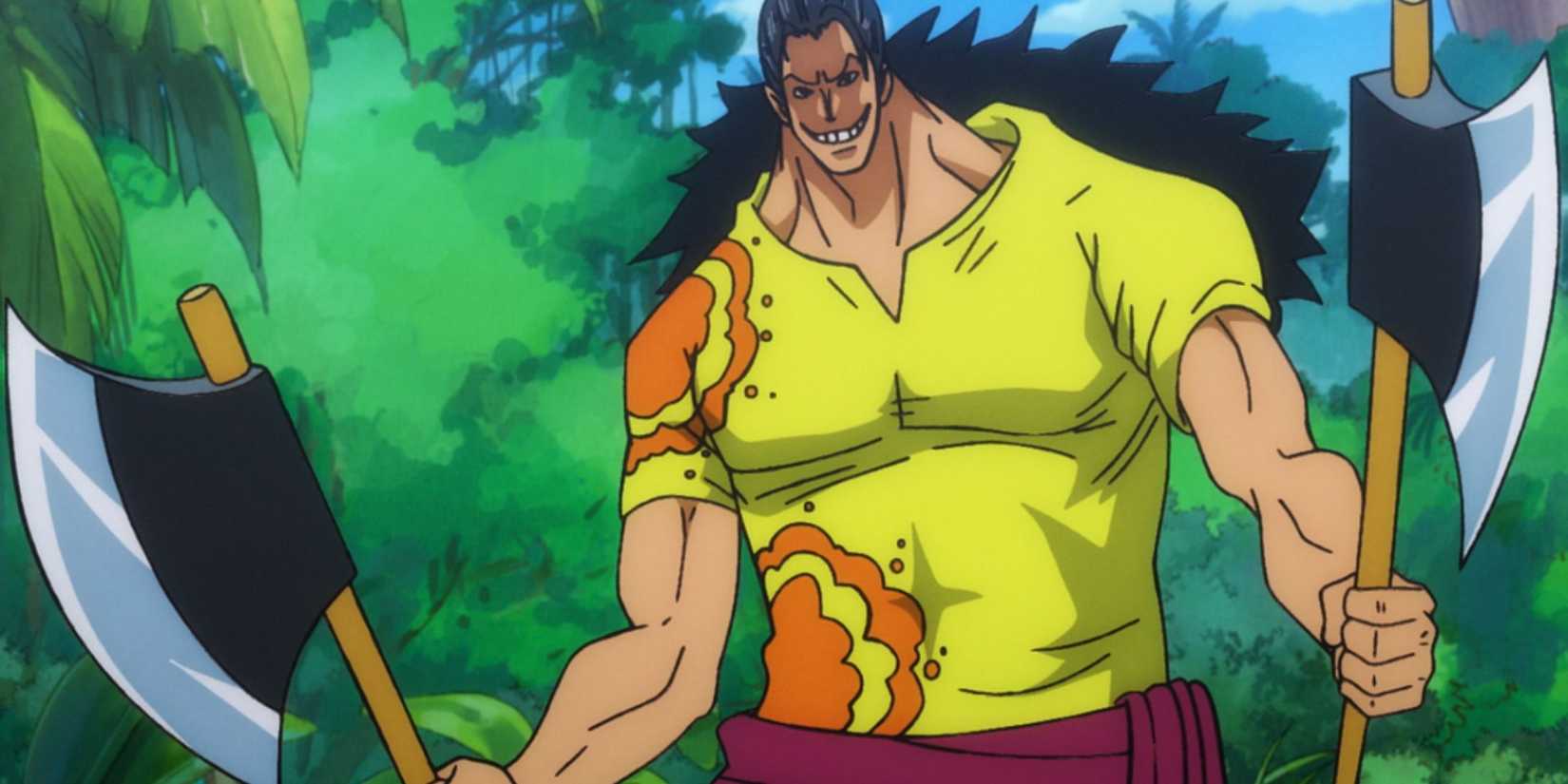 Young Scopper Gaban wielding his two axes - One Piece