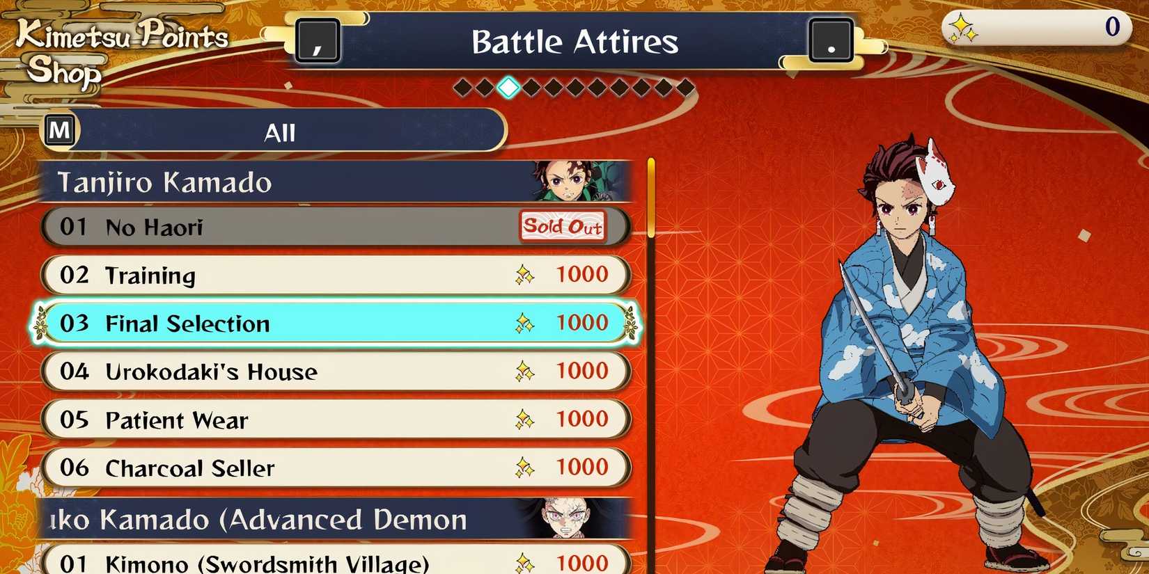 All Tanjiro Kamado Clothes Demon Slayer Hinokami Chronicles 2