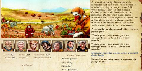 An encounter with multiple choices in King of Dragon Pass