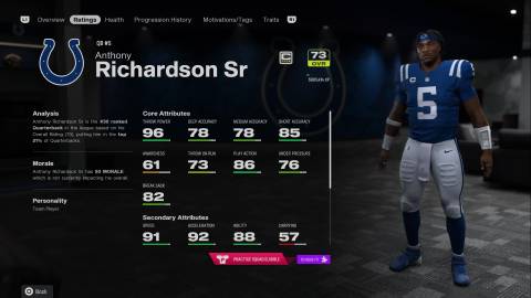 Anthony Richardson Madden 26 Franchise
