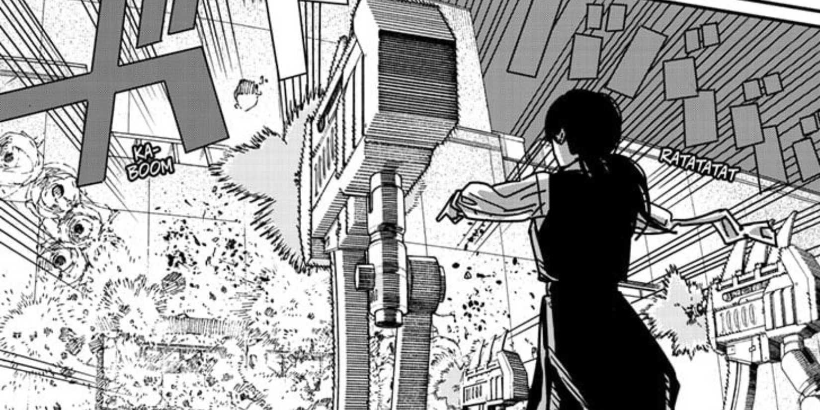 Asa uses her College Fund Turrets to break the building's walls - Chainsaw Man