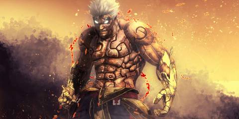 Asura charging up in Asura’s Wrath
