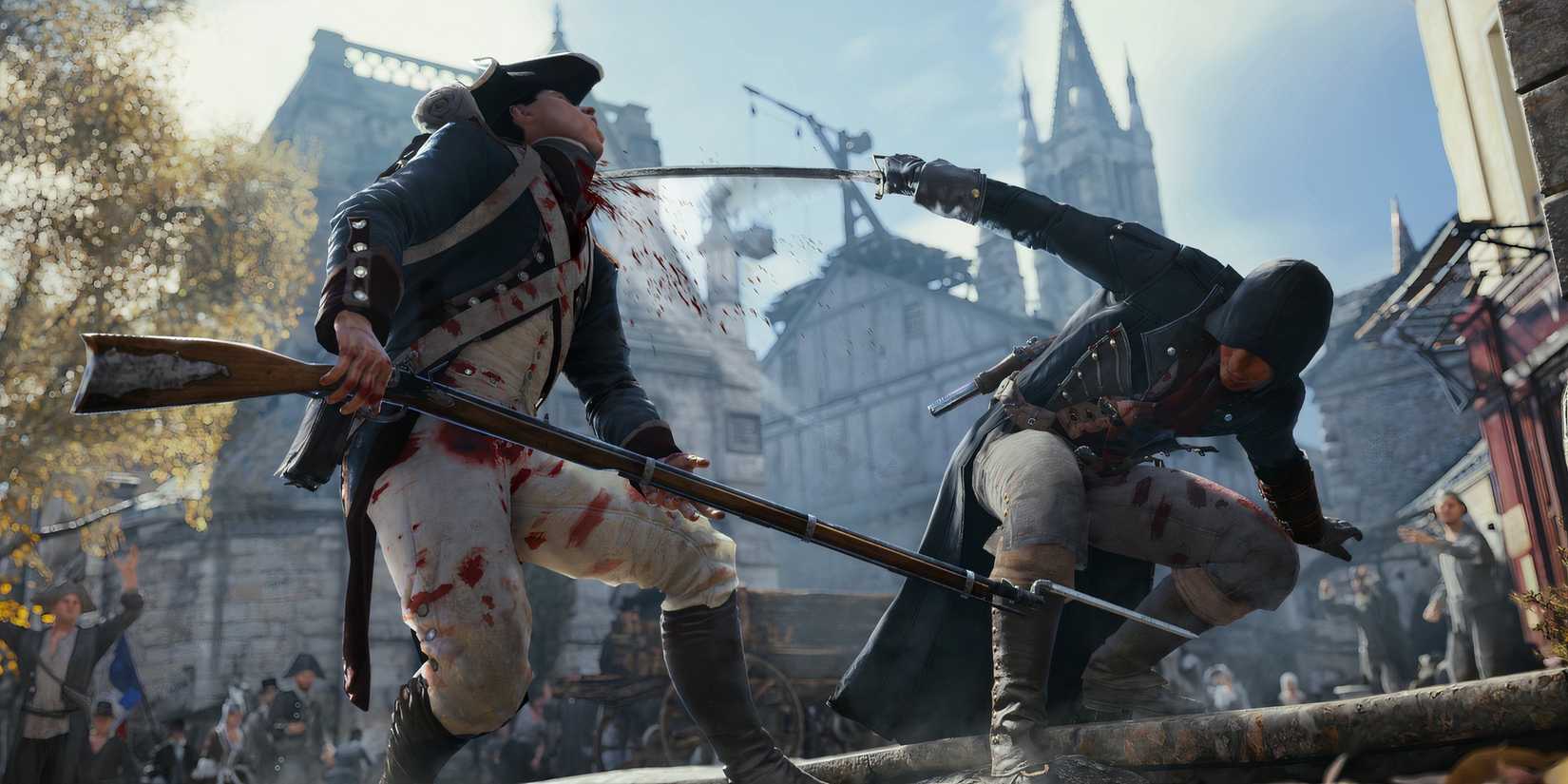 Attacking an enemy in Assassin's Creed Unity