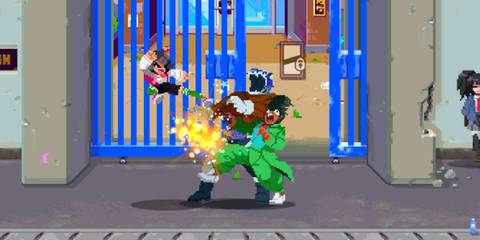 Attacking enemies as Misako in River City Girls