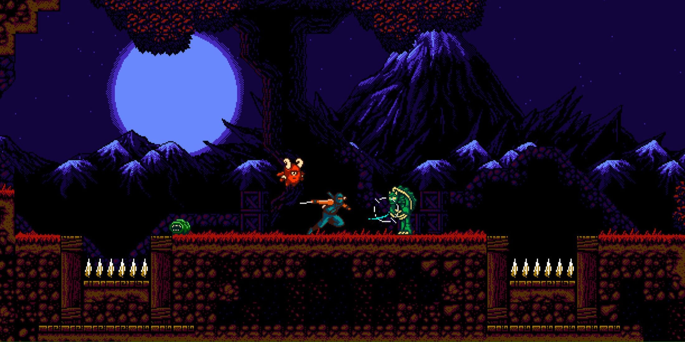 Attacking enemies as the original Messenger in The Messenger