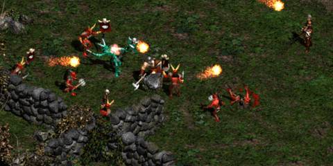 Attacking enemies in Diablo 2 (2000)