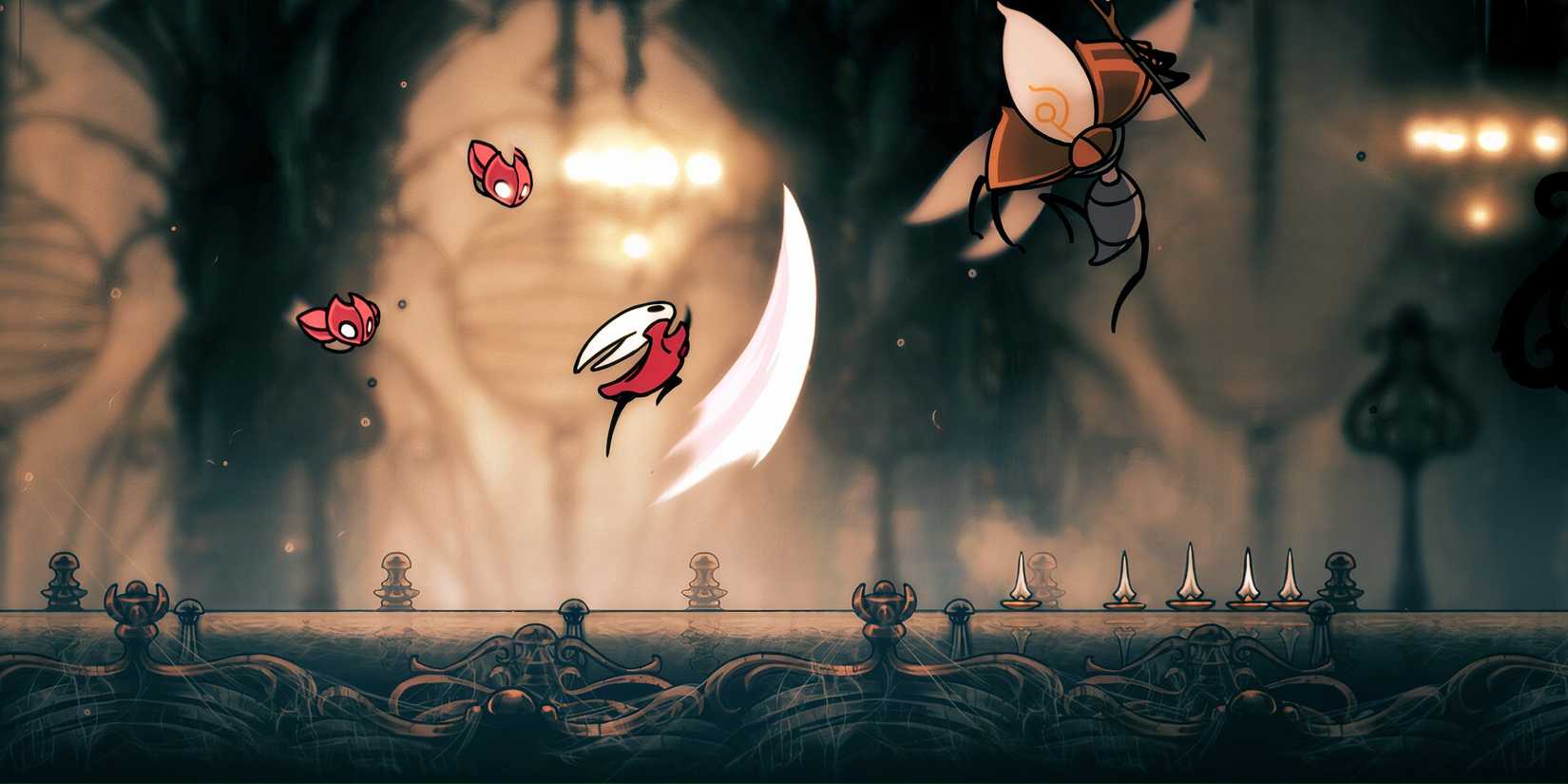 Attacking enemies in Hollow Knight Silksong