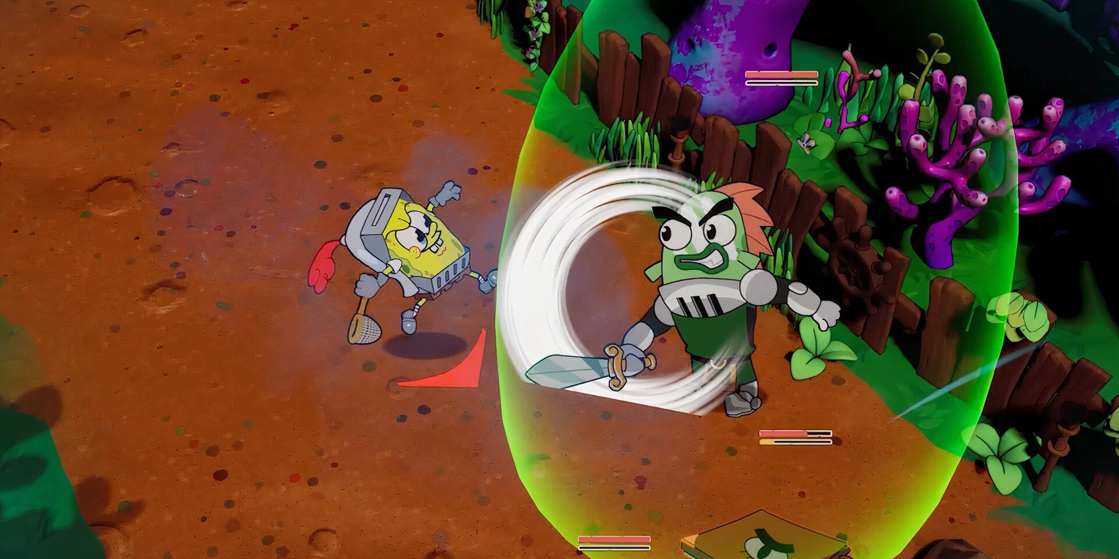 Attacking enemies in Nicktoons & The Dice of Destiny
