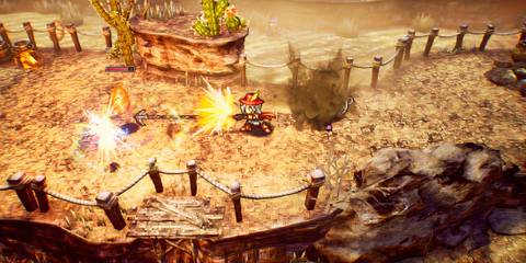 Attacking enemies with a spear in The Adventures Of Elliot The Millennium Tales