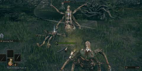 Attacking enemies with a twinblade in Elden Ring
