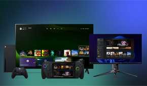 Xbox ROG Ally X PC Series X TV gradient backdrop composite