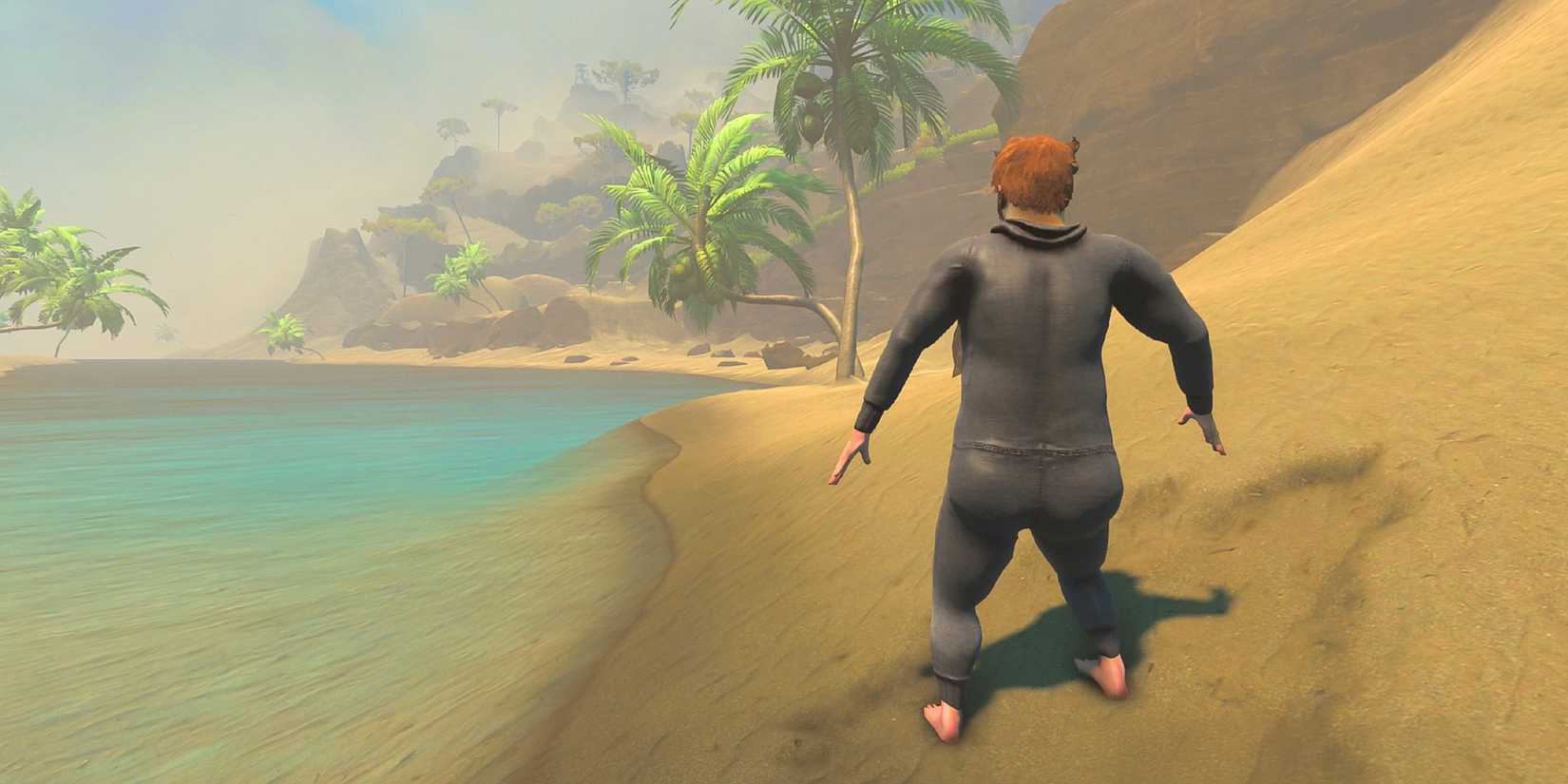 baby-steps-game-rant-advance-gameplay-nate-standing-on-beach