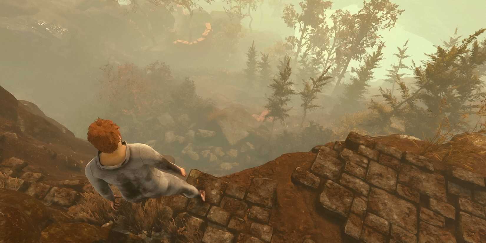 baby-steps-game-rant-advance-gameplay-nate-staring-over-cliff