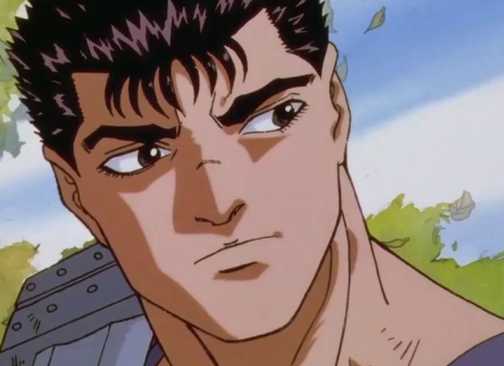 picture: guts in 1997 berserk anime.