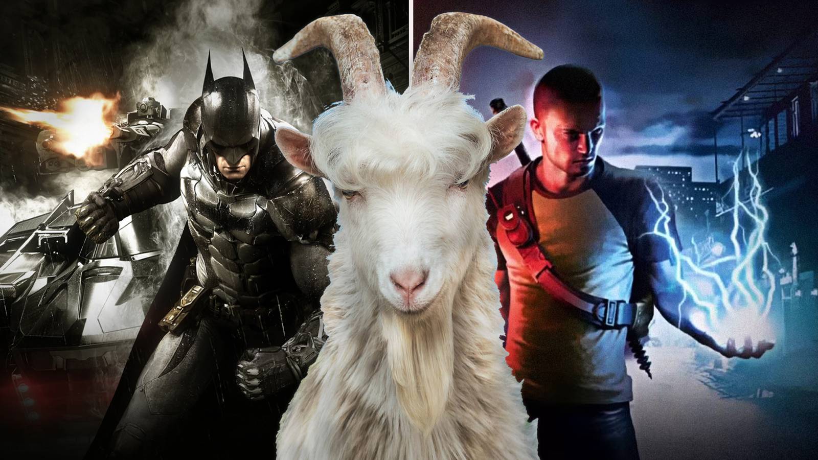 best open-world games let you be overpowered straight away infamous, batman, goat simulator-1