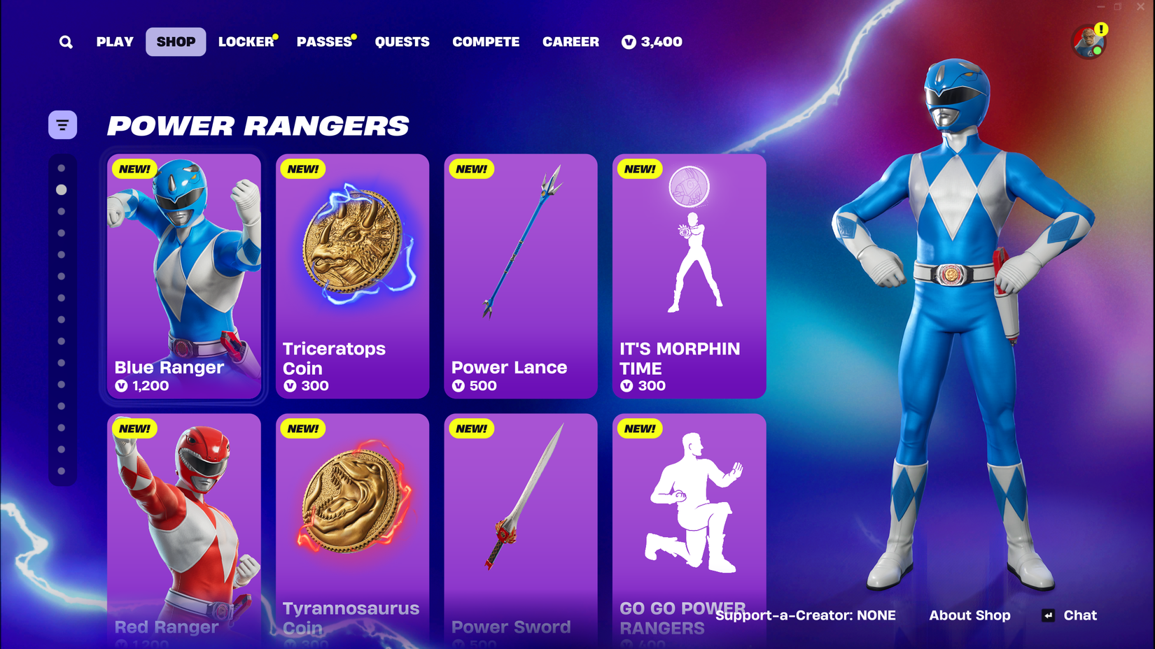 Blue Ranger in Fortnite