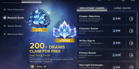 Bon Voyage Charms Event Tracker Rewards Guide Destiny Rising