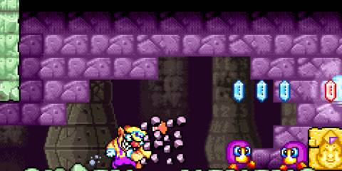 Breaking rocks in Wario Land 4