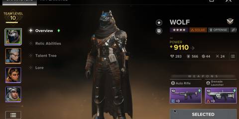 Character Menu Destiny Rising