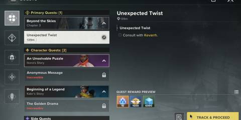 Character Quests Menu Destiny Rising