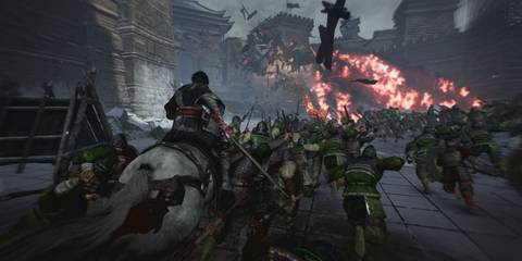 Charging against an enemy army on horseback - Dynasty Warriors: Origins