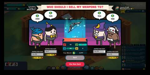 Choosing a customer in Holy Potatoes A Weapon Shop