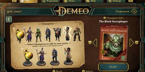 Choosing characters in Demeo