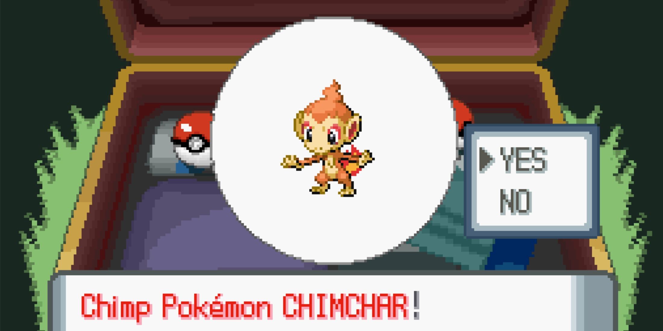 Choosing Chimchar in Pokemon Diamond
