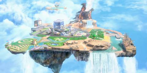 City Trial’s Skyah zone in Kirby Air Riders