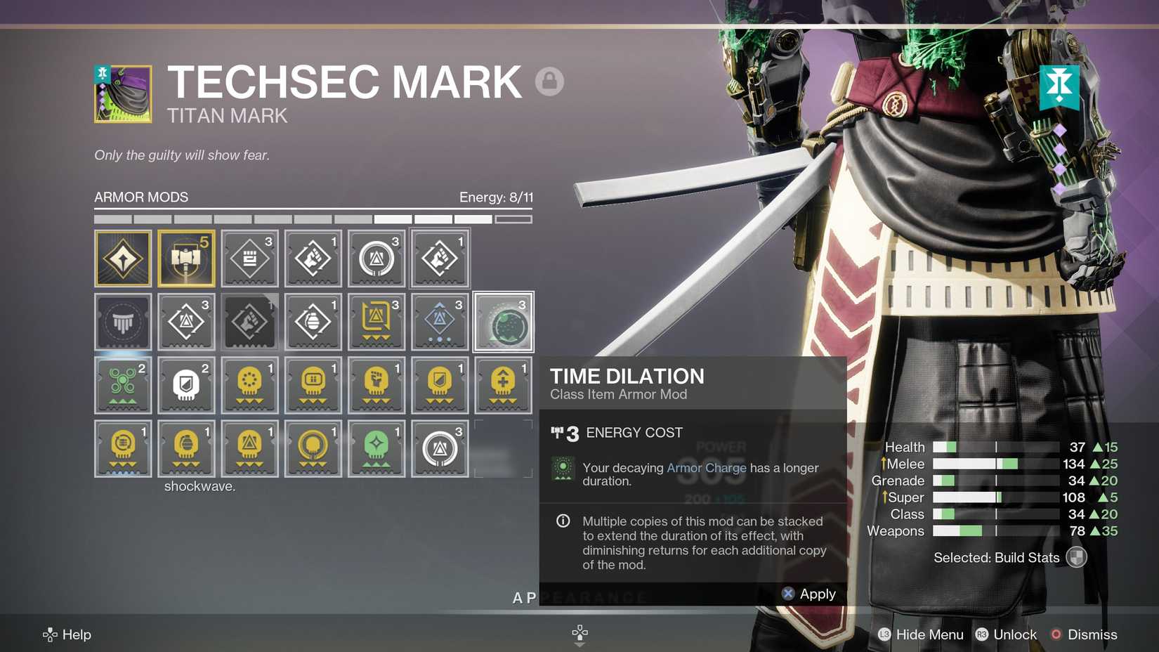 class item armor mods