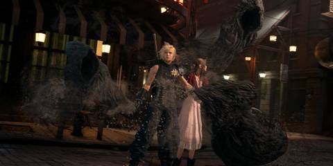 Cloud and Aerith in Final Fantasy 7 Remake