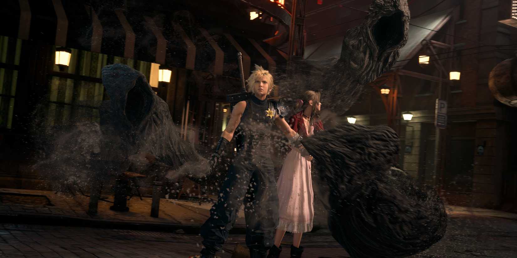 Cloud and Aerith in Final Fantasy 7 Remake