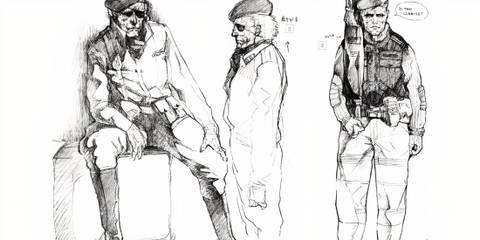 Concept art of The End from Metal Gear Solid 3 Snake Eater