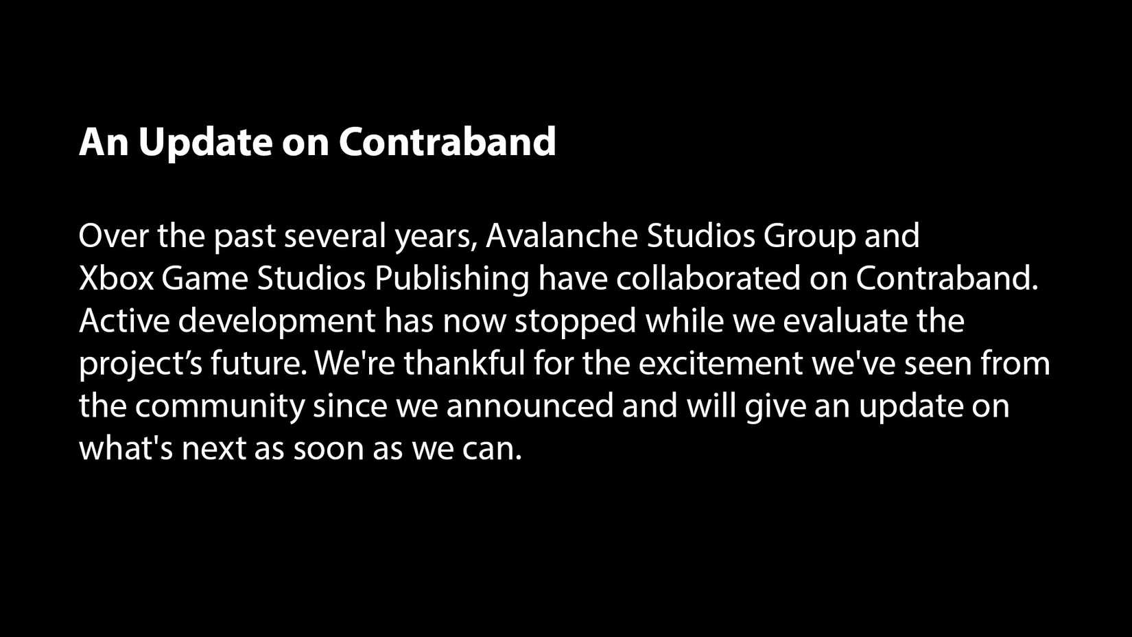 contraband update avalanche studios