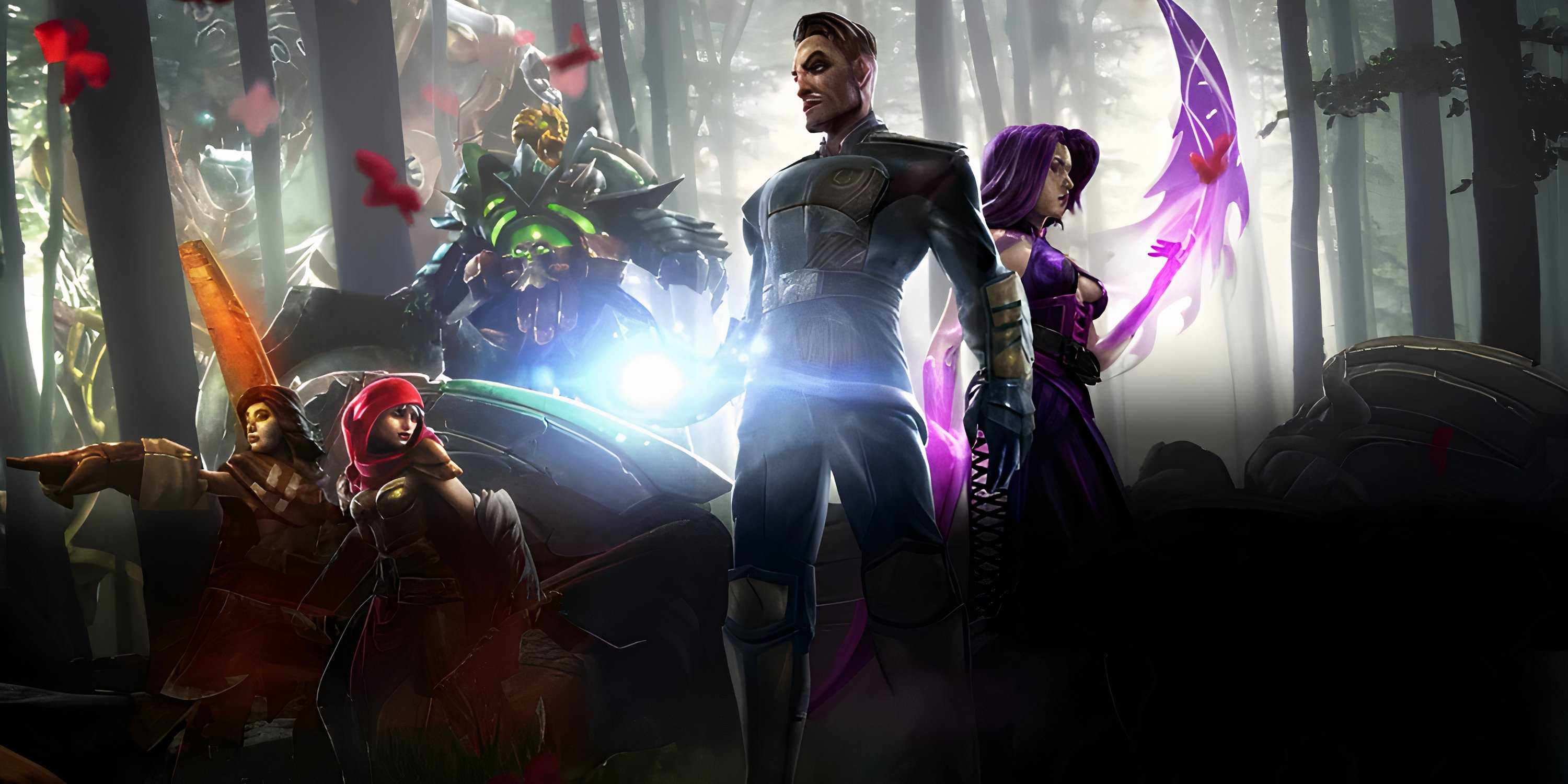 A collection of heroes in key art for Dawngate