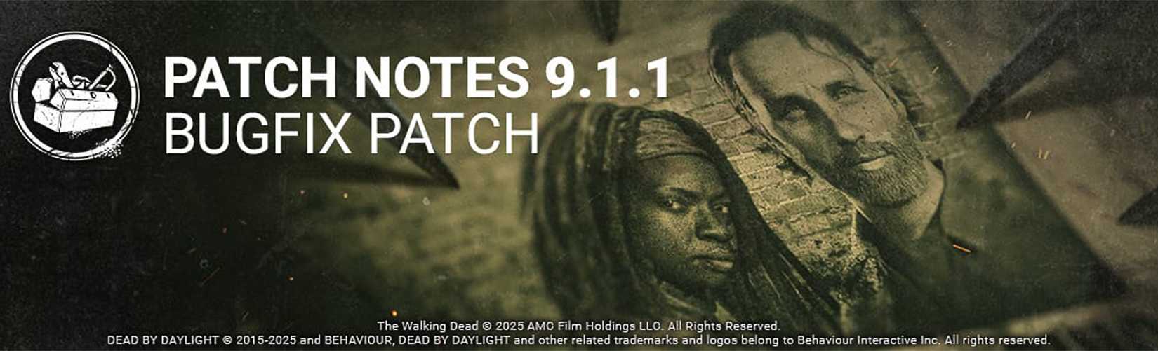 Dead by Daylight Update 9.11 Bug Fixes Patch Notes key art