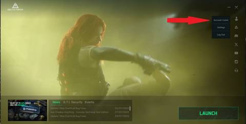 Delta Force Launcher Account Center button