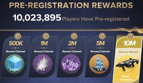 destiny rising pre registration rewards