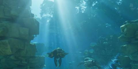 Diving Mechanic Enshrouded Wake of Water trailer