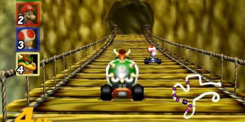 Driving as Bowser in Mario Kart 64