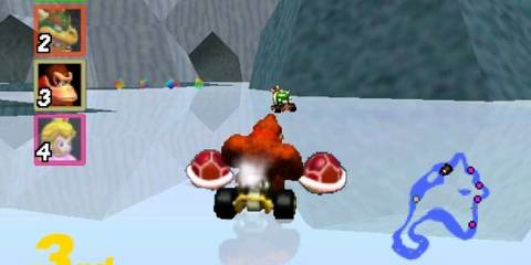 Driving as DK in Mario Kart 64