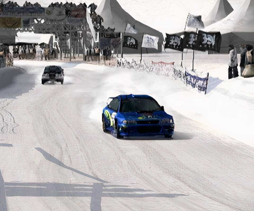 Driving in snow in Gran Turismo 4