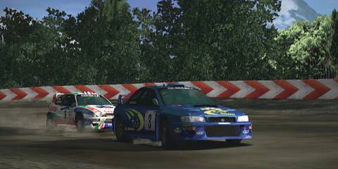 Driving on a dirt track in Gran Turismo 3 A-Spec