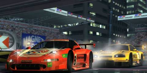 Driving on a wet track in Gran Turismo 3 A-Spec