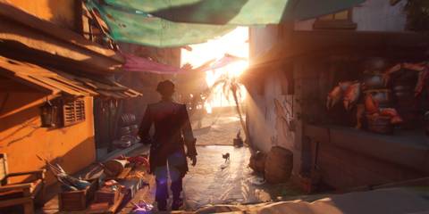 Exploring a town in Sea of Remnants